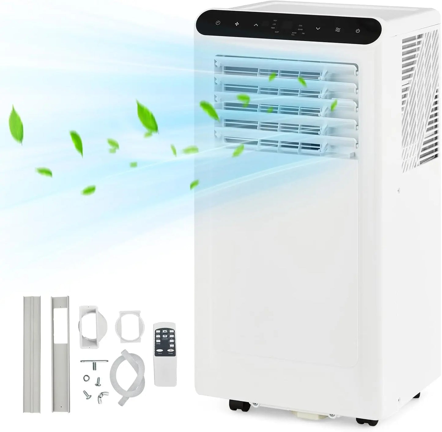 【Summerwins】Garvee 8000 BTU Portable Air Conditioner - 3-In-1 Cooling, Dehumidifying, and Fan Unit with Remote Control, LED Display, 24-Hour Timer, Low Noise, Window Installation Kit, for Rooms up to 350 Sq.Ft