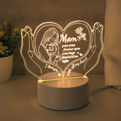 Creative Handheld Love Night Light, Led Home Decor, Unique Switch Control Warm Lighting, Perfect Birthday Gift for Mom, Mother'S Day, Valentine'S Day