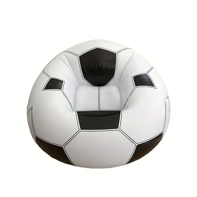 1-Pack Football Pattern Inflatable Single Sofa, Durable PVC Material, Casual Lazy Lounge Chair, Indoor & Outdoor Use, Portable for Camping, Must-Have Item for Leisure (Air Pump Not Included)