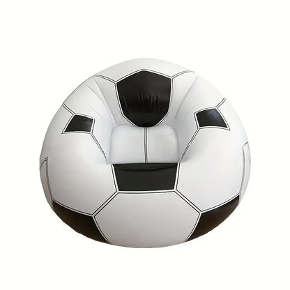 1-Pack Football Pattern Inflatable Single Sofa, Durable PVC Material, Casual Lazy Lounge Chair, Indoor & Outdoor Use, Portable for Camping, Must-Have Item for Leisure (Air Pump Not Included)