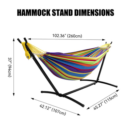 Hammock with Stand Included 450Lb Capacity Steel Stand, Premium Carry Bag Included and Two anti Roll Balance Beam