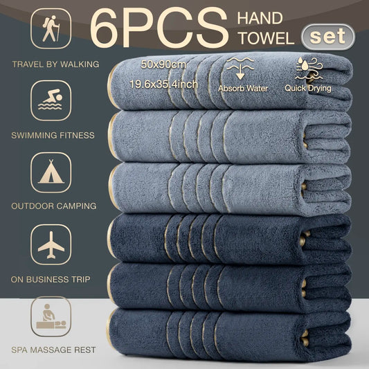 6-Pack High-Quality Luxury Face Towels, Striped Design, Super Absorbent & Quick-Dry, Soft Touch, Reusable, Ideal for Home & Spa Use, Quick Drying Towel