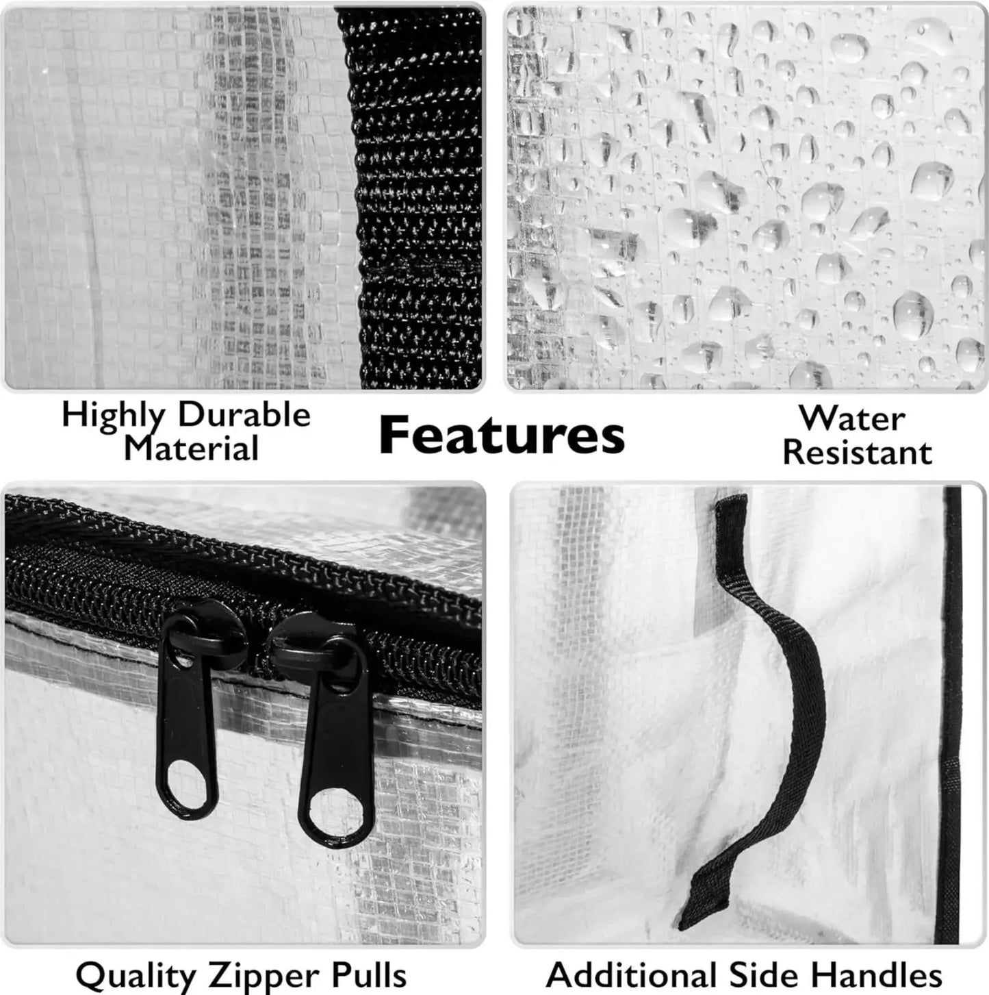 88L Heavy Duty Woven PE Storage Bag - 24 Gal Extra Large Waterproof Moving Tote (Alternative to Moving Boxes) with Tag Pocket, for Camping Gear & Large Internal Frame Backpacks (1/2/3/4 Pack)