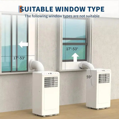 【Summerwins】Garvee 8000 BTU Portable Air Conditioner - 3-In-1 Cooling, Dehumidifying, and Fan Unit with Remote Control, LED Display, 24-Hour Timer, Low Noise, Window Installation Kit, for Rooms up to 350 Sq.Ft