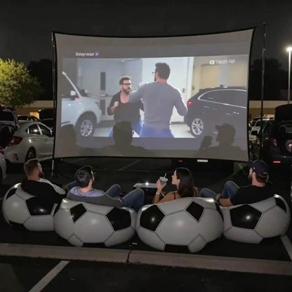 1-Pack Football Pattern Inflatable Single Sofa, Durable PVC Material, Casual Lazy Lounge Chair, Indoor & Outdoor Use, Portable for Camping, Must-Have Item for Leisure (Air Pump Not Included)
