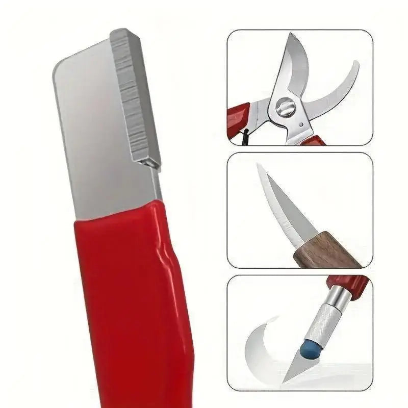 【Summer Sale Deals】Professional Kitchen Knife & Portable Garden Scissors Sharpener. Precision Edge Hand Blade Grinding Stone Tool. Compact Multi-Purpose Pruning Shears Cutter & Home Sharpening Gadget (Random Color).