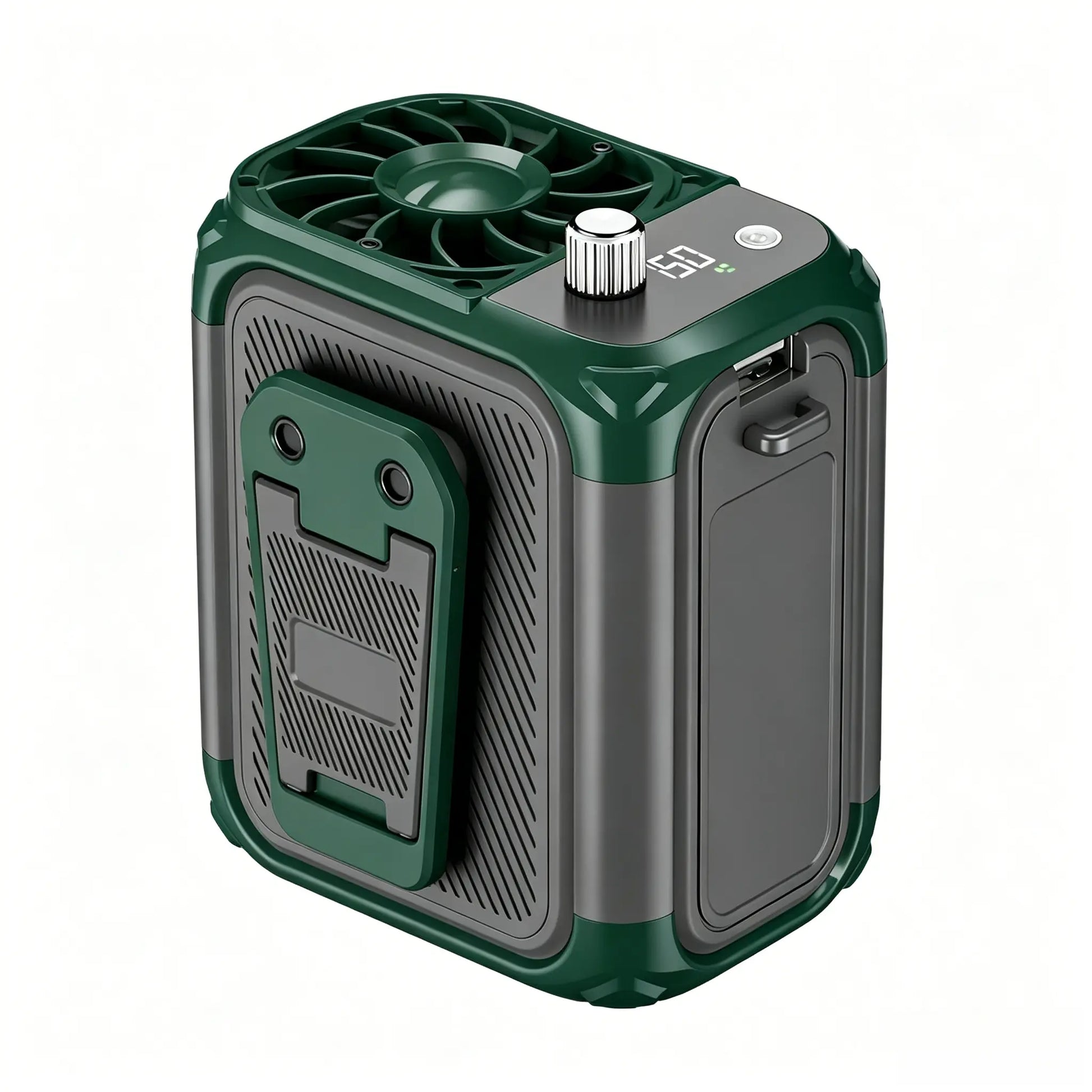 Multifunctional Waist-Mounted Fan, High-Speed Strong Wind, 4500Mah Battery Portable and Wearable on the Waist, LED Light, Ultra-Long Battery Life, Wearable Belt Fan for Outdoor, Jobsite, Farms, Traveling, Fishing