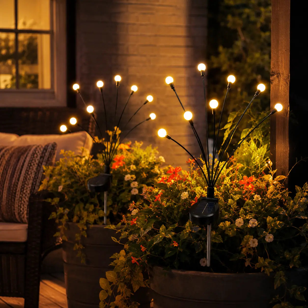 Outdoor Solar Firefly LED Lights - 4/8 Pack Waterproof Garden Stake Decorative Lamps with Auto Dusk-To-Dawn Glow, 32/64 Leds for Curb Appeal, Whimsy Decor, Mood Lighting & LED Pathway Lighting,Dorm Essentials,Home Decor,Home Essentials,Camping Essentials