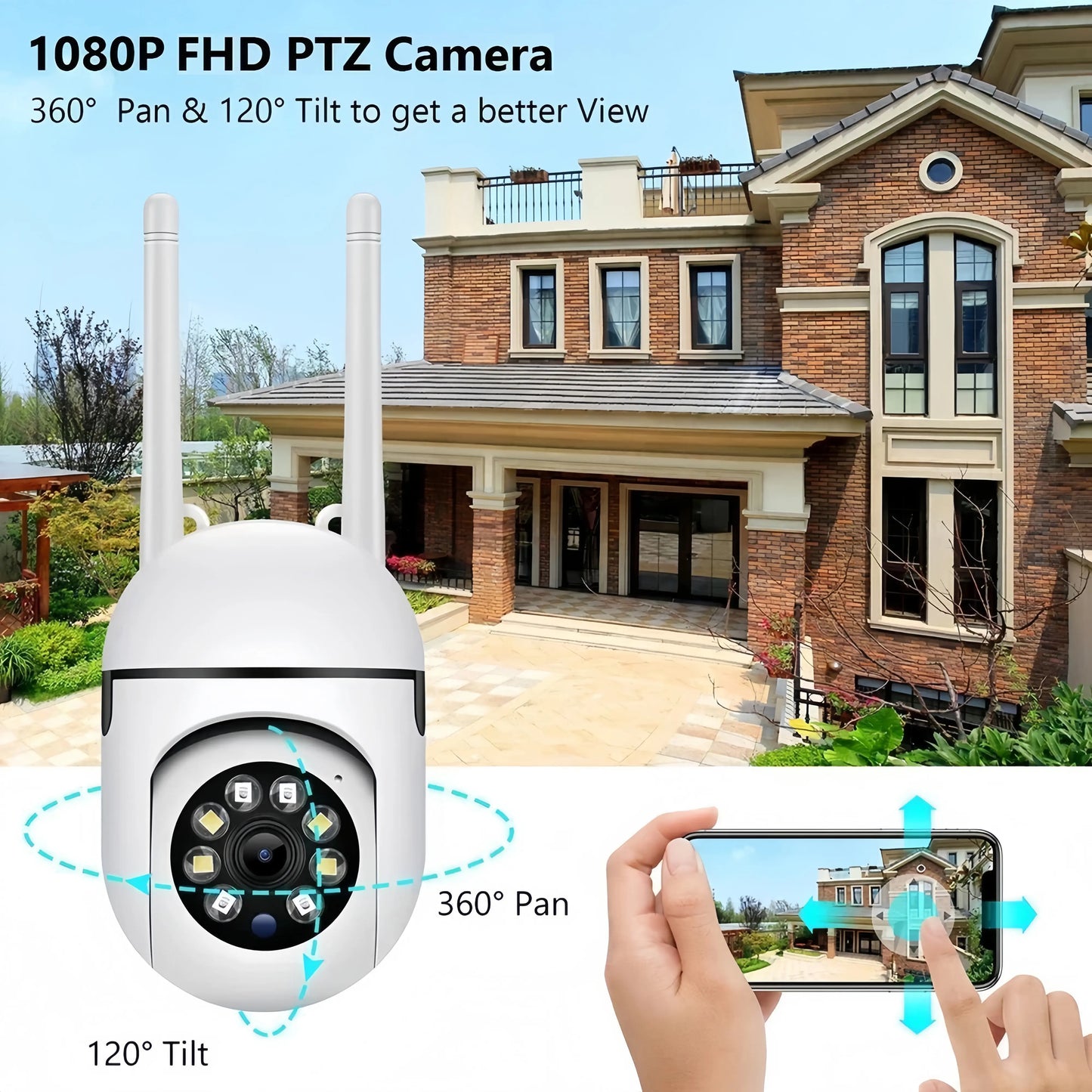 Advanced Wi-Fi Surveillance System with Full-Color Night Vision, Two-Way Audio, Motion Detection, and Anomaly Alerts for Baby and Elderly Care, Home, Office, and Garage Security Monitoring