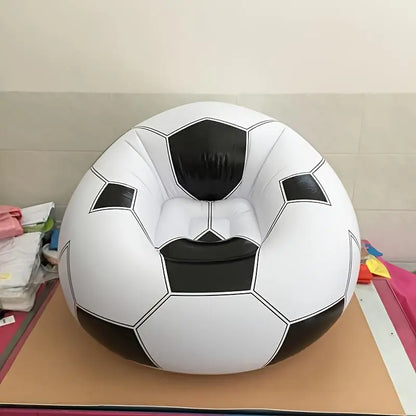 1-Pack Football Pattern Inflatable Single Sofa, Durable PVC Material, Casual Lazy Lounge Chair, Indoor & Outdoor Use, Portable for Camping, Must-Have Item for Leisure (Air Pump Not Included)