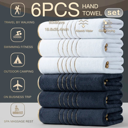 6-Pack High-Quality Luxury Face Towels, Striped Design, Super Absorbent & Quick-Dry, Soft Touch, Reusable, Ideal for Home & Spa Use, Quick Drying Towel