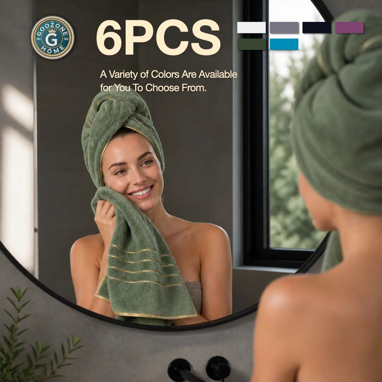 6-Pack High-Quality Luxury Face Towels, Striped Design, Super Absorbent & Quick-Dry, Soft Touch, Reusable, Ideal for Home & Spa Use, Quick Drying Towel