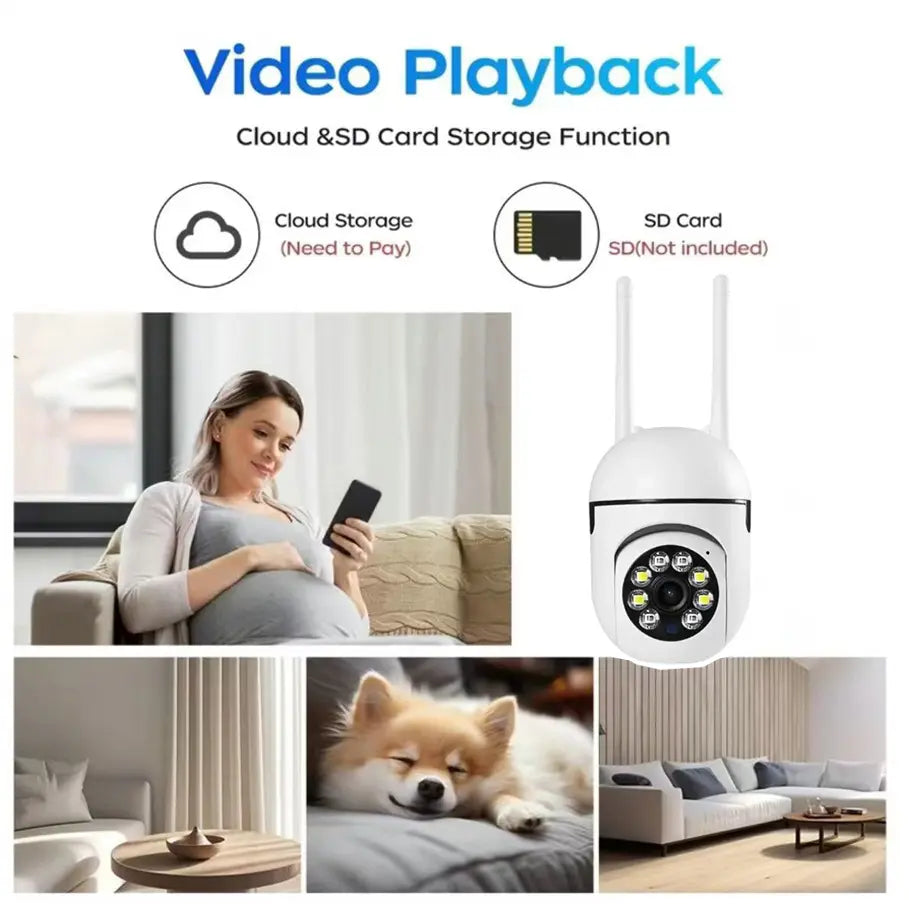Advanced Wi-Fi Surveillance System with Full-Color Night Vision, Two-Way Audio, Motion Detection, and Anomaly Alerts for Baby and Elderly Care, Home, Office, and Garage Security Monitoring