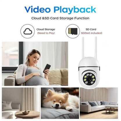 Advanced Wi-Fi Surveillance System with Full-Color Night Vision, Two-Way Audio, Motion Detection, and Anomaly Alerts for Baby and Elderly Care, Home, Office, and Garage Security Monitoring