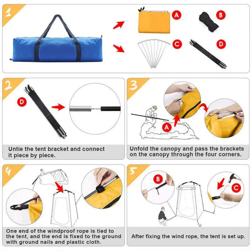Portable Outdoor Instant Inflatable Tent, Privacy Camping Shower Toilet, Changing Room # Popup Shade # Quiet Canopy Setup Easy
