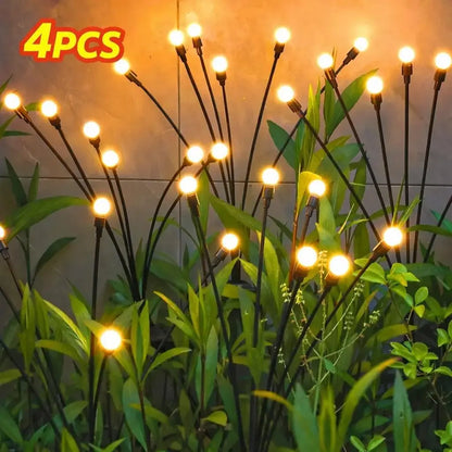 Outdoor Solar Firefly LED Lights - 4/8 Pack Waterproof Garden Stake Decorative Lamps with Auto Dusk-To-Dawn Glow, 32/64 Leds for Curb Appeal, Whimsy Decor, Mood Lighting & LED Pathway Lighting,Dorm Essentials,Home Decor,Home Essentials,Camping Essentials