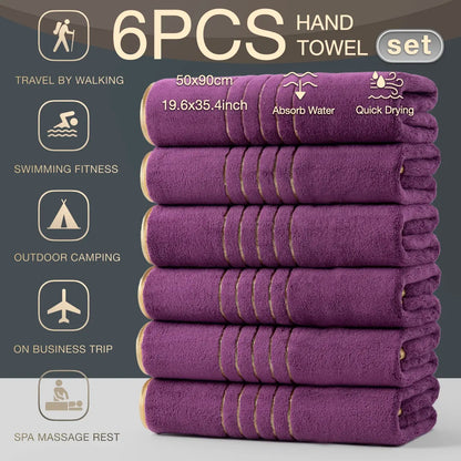 6-Pack High-Quality Luxury Face Towels, Striped Design, Super Absorbent & Quick-Dry, Soft Touch, Reusable, Ideal for Home & Spa Use, Quick Drying Towel