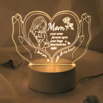 Creative Handheld Love Night Light, Led Home Decor, Unique Switch Control Warm Lighting, Perfect Birthday Gift for Mom, Mother'S Day, Valentine'S Day