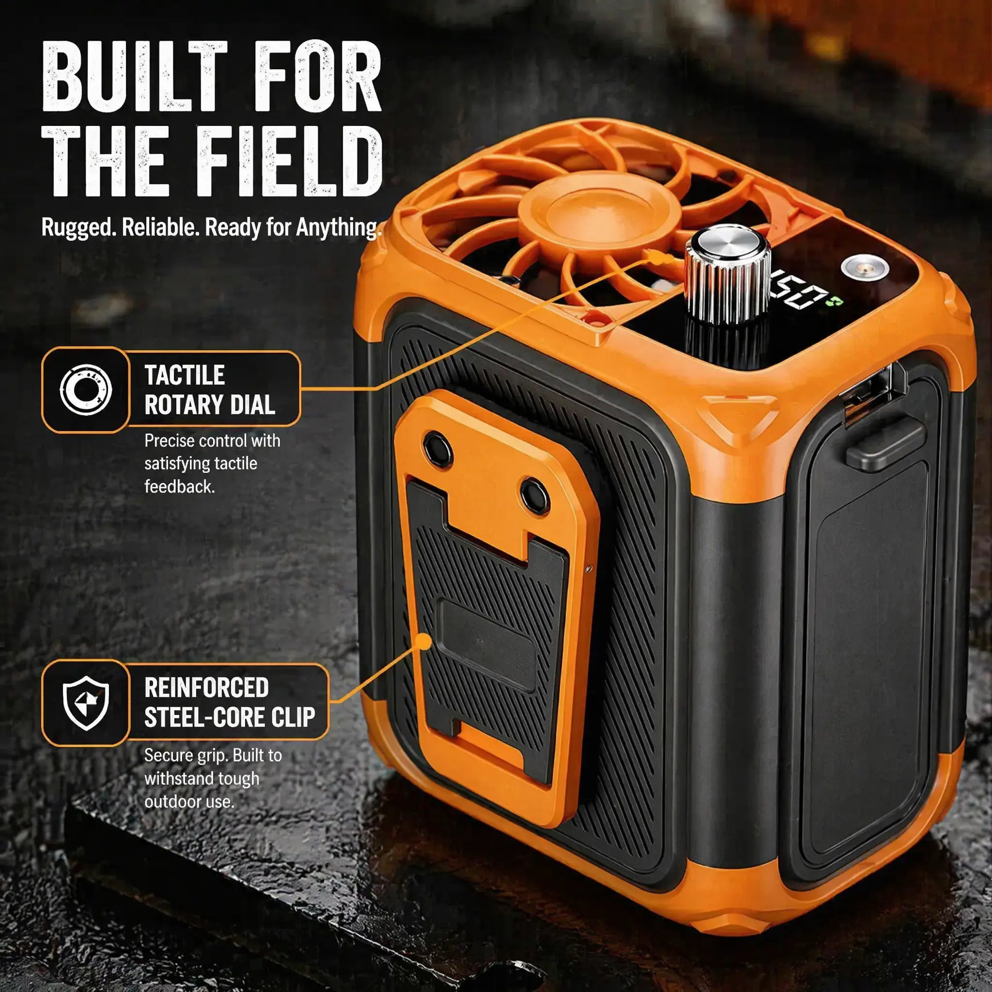 Multifunctional Waist-Mounted Fan, High-Speed Strong Wind, 4500Mah Battery Portable and Wearable on the Waist, LED Light, Ultra-Long Battery Life, Wearable Belt Fan for Outdoor, Jobsite, Farms, Traveling, Fishing