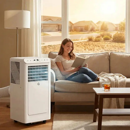 【Summerwins】Garvee 8000 BTU Portable Air Conditioner - 3-In-1 Cooling, Dehumidifying, and Fan Unit with Remote Control, LED Display, 24-Hour Timer, Low Noise, Window Installation Kit, for Rooms up to 350 Sq.Ft
