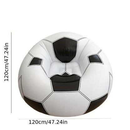 1-Pack Football Pattern Inflatable Single Sofa, Durable PVC Material, Casual Lazy Lounge Chair, Indoor & Outdoor Use, Portable for Camping, Must-Have Item for Leisure (Air Pump Not Included)