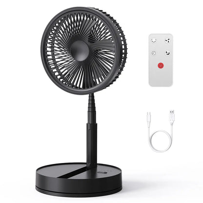 Foldable Usb-Powered Desk Fan - 360° Rotation, 3 Speed Settings, 8000Mah Ultra-Long Battery Life, 105Cm Max Height, Quiet Operation, Portable Oscillating Fan for Bedrooms, Offices