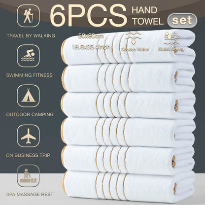 6-Pack High-Quality Luxury Face Towels, Striped Design, Super Absorbent & Quick-Dry, Soft Touch, Reusable, Ideal for Home & Spa Use, Quick Drying Towel