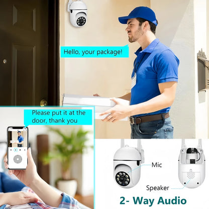 Advanced Wi-Fi Surveillance System with Full-Color Night Vision, Two-Way Audio, Motion Detection, and Anomaly Alerts for Baby and Elderly Care, Home, Office, and Garage Security Monitoring