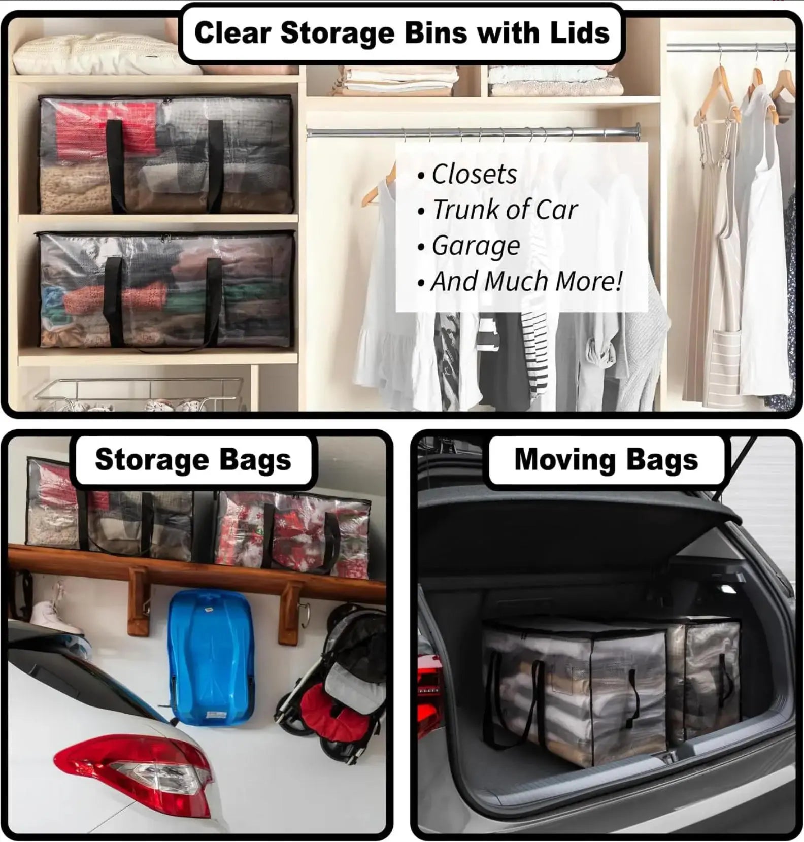 88L Heavy Duty Woven PE Storage Bag - 24 Gal Extra Large Waterproof Moving Tote (Alternative to Moving Boxes) with Tag Pocket, for Camping Gear & Large Internal Frame Backpacks (1/2/3/4 Pack)