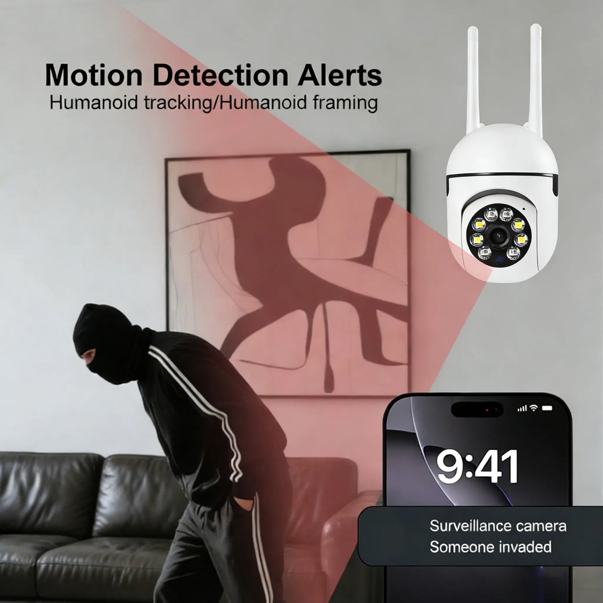Advanced Wi-Fi Surveillance System with Full-Color Night Vision, Two-Way Audio, Motion Detection, and Anomaly Alerts for Baby and Elderly Care, Home, Office, and Garage Security Monitoring