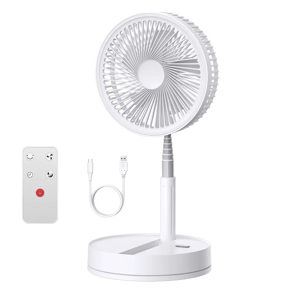 Foldable Usb-Powered Desk Fan - 360° Rotation, 3 Speed Settings, 8000Mah Ultra-Long Battery Life, 105Cm Max Height, Quiet Operation, Portable Oscillating Fan for Bedrooms, Offices