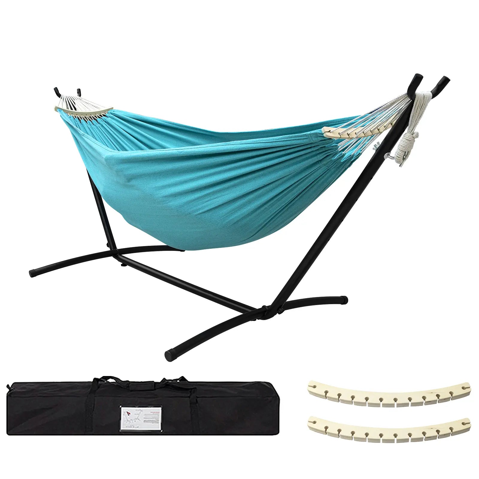 Hammock with Stand Included 450Lb Capacity Steel Stand, Premium Carry Bag Included and Two anti Roll Balance Beam