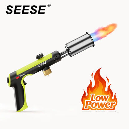 SEESE Powerful Propane Torch(Propane Tank Not Included),With One-Touch Max Fire Button and Safety Lock, Adjustable Blow Torch for Sous Vide Searing Steak, Bbq,Fireplace,Charcoal Wood